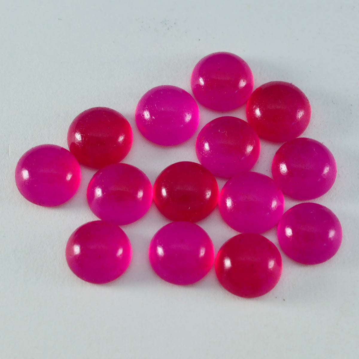 Riyogems 1 Stück roter Jaspis-Cabochon, 7 x 7 mm, runde Form, verblüffende Qualität, loser Edelstein