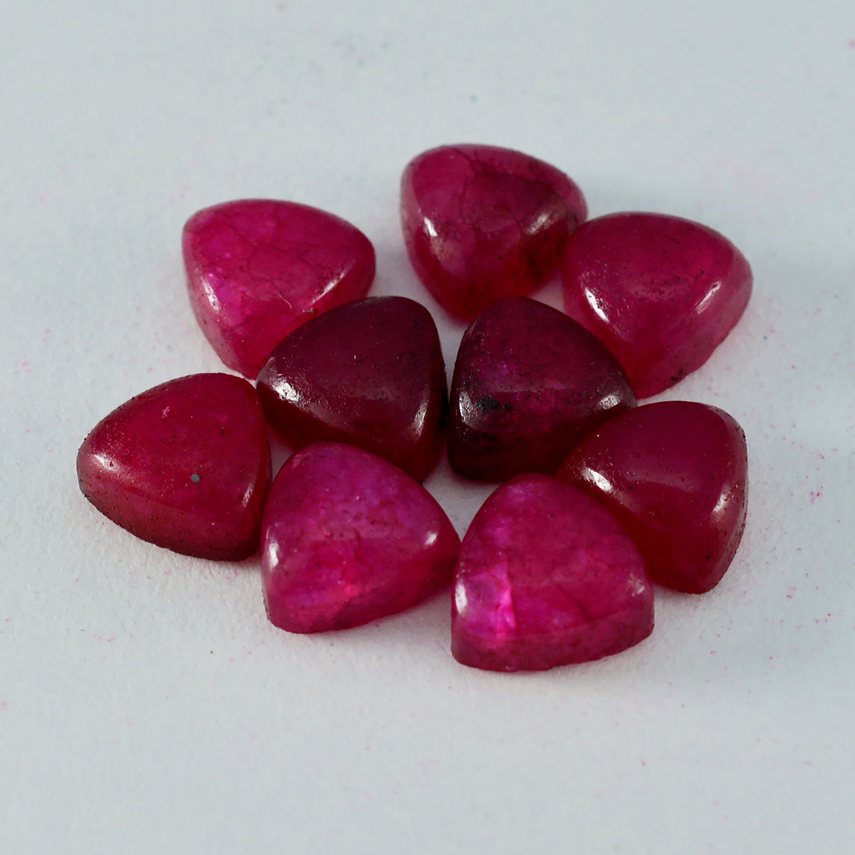 Riyogems 1pc cabochon jaspe rouge 5x5mm forme trillion belle qualité pierre précieuse en vrac