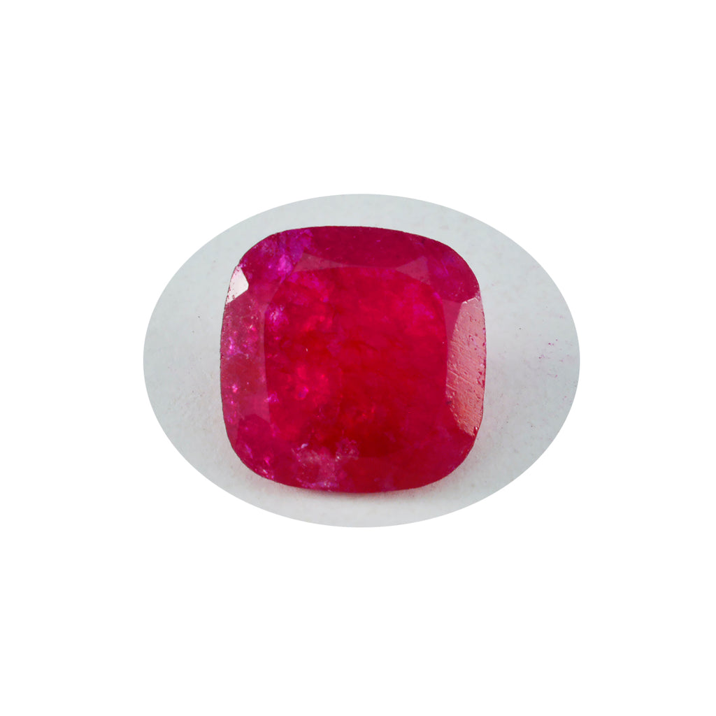 Riyogems 1PC Genuine Red Jasper Faceted 10x10 mm Cushion Shape beauty Quality Gems