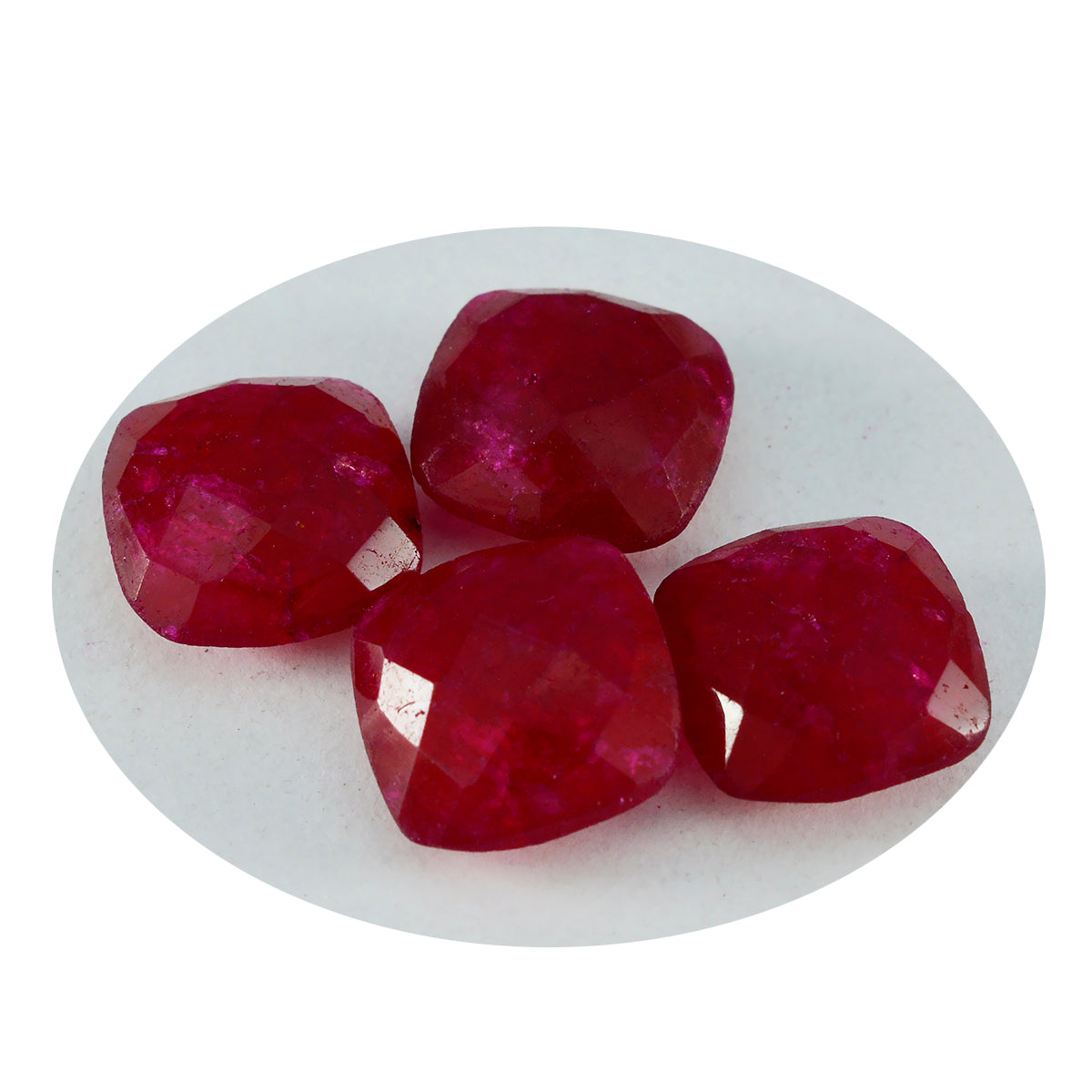 Riyogems 1pc jaspe rouge naturel à facettes 11x11mm forme de coussin pierre de qualité incroyable
