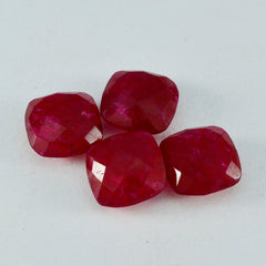Riyogems 1 Stück natürlicher roter Jaspis, facettiert, 11 x 11 mm, Kissenform, erstaunlicher Qualitätsstein