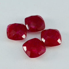Riyogems 1 pieza jaspe rojo auténtico facetado 13x13 mm forma de cojín una gema suelta de calidad