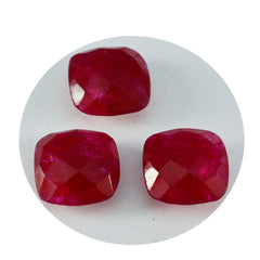 riyogems 1 pz. diaspro rosso naturale sfaccettato 14x14 mm forma cuscino, qualità aa, gemme sfuse