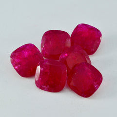 Riyogems 1PC Genuine Red Jasper Faceted 7x7 mm Cushion Shape sweet Quality Loose Stone