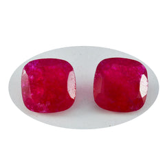 Riyogems, 1 pieza, jaspe rojo auténtico facetado, 10x10mm, forma de cojín, gemas de calidad y belleza