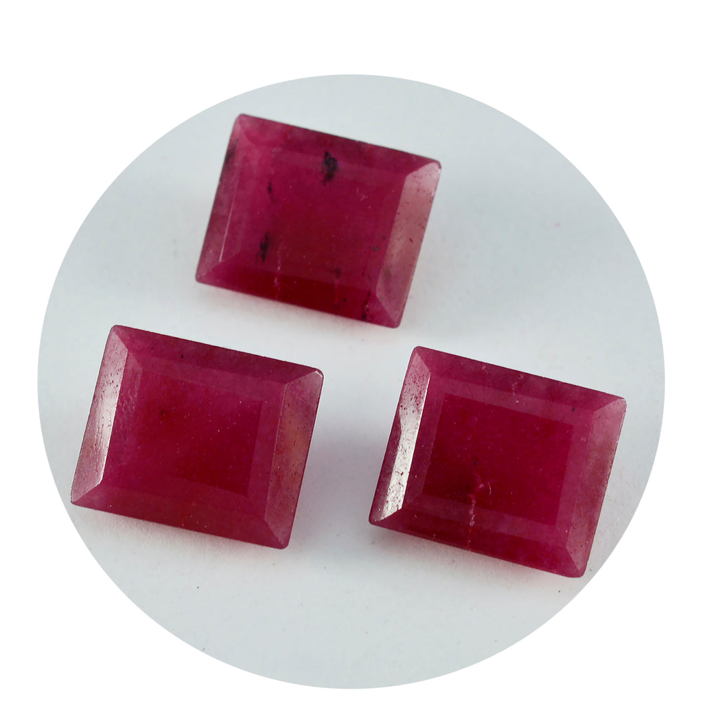 Riyogems 1PC echte rode jaspis gefacetteerd 9x11 mm achthoekige vorm aantrekkelijke kwaliteit losse edelstenen