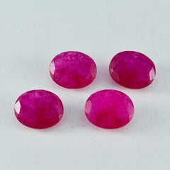 Riyogems 1 Stück echter roter Jaspis, facettiert, 10 x 14 mm, ovale Form, gut aussehende, hochwertige lose Edelsteine
