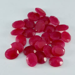Riyogems 1 pieza de jaspe rojo auténtico facetado de 9x11 mm, forma ovalada, piedra preciosa de buena calidad