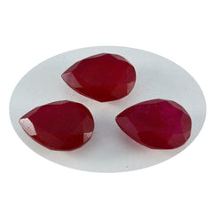 Riyogems 1 Stück natürlicher roter Jaspis, facettiert, 10 x 14 mm, Birnenform, fantastische Qualität, lose Edelsteine