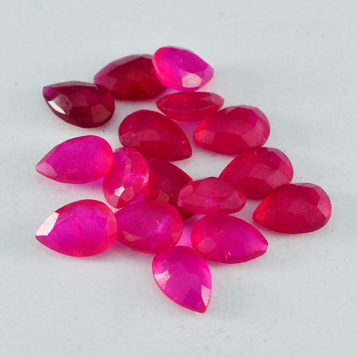 Riyogems 1pc véritable jaspe rouge à facettes 7x10mm forme de poire belle pierre précieuse de qualité