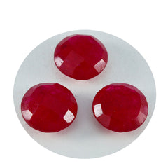 Riyogems 1 pièce véritable jaspe rouge à facettes 12x12mm forme ronde gemme de qualité aaa