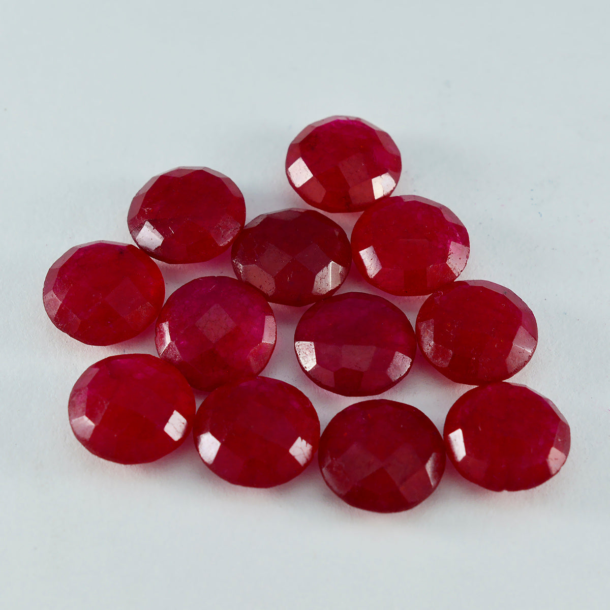 Riyogems 1 pieza jaspe rojo natural facetado 13x13 mm forma redonda gemas de calidad A+