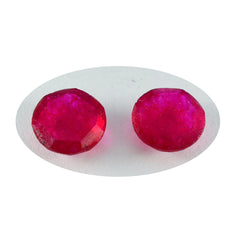 Riyogems 1 Stück echter roter Jaspis, facettiert, 5 x 5 mm, runde Form, Edelsteine von hervorragender Qualität