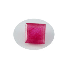 riyogems 1st äkta röd jaspis facetterad 10x10 mm fyrkantig form av vacker kvalitetspärla