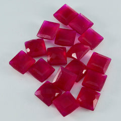 Riyogems 1 Stück echter roter Jaspis, facettiert, 10 x 10 mm, quadratische Form, hübscher Qualitäts-Edelstein