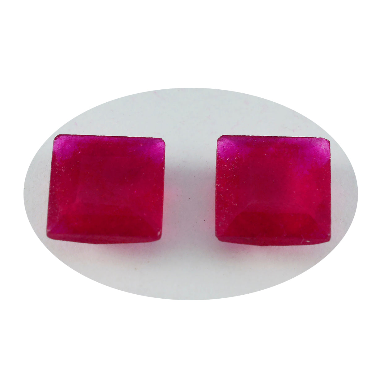 Riyogems 1 Stück echter roter Jaspis, facettiert, 13 x 13 mm, quadratische Form, schön aussehender Qualitäts-Edelstein