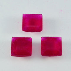 Riyogems 1 Stück echter roter Jaspis, facettiert, 13 x 13 mm, quadratische Form, schön aussehender Qualitäts-Edelstein
