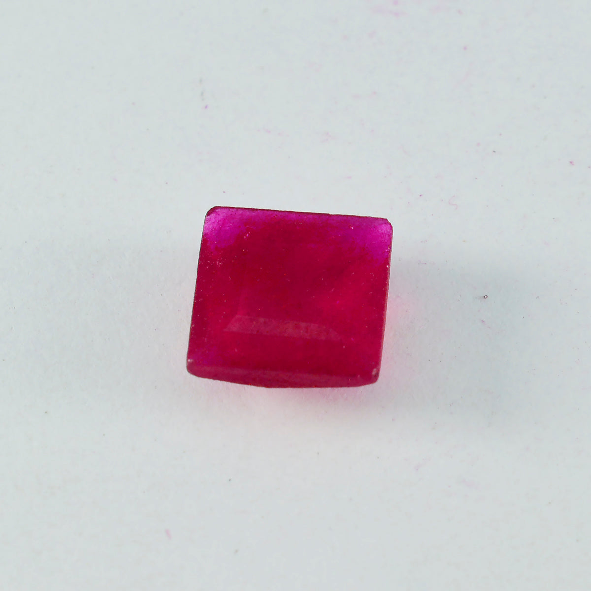 Riyogems 1 Stück echter roter Jaspis, facettiert, 14 x 14 mm, quadratische Form, ausgezeichnete Qualität, loser Edelstein