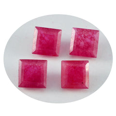 Riyogems 1 Stück natürlicher roter Jaspis, facettiert, 15 x 15 mm, quadratische Form, hübsche, hochwertige lose Edelsteine