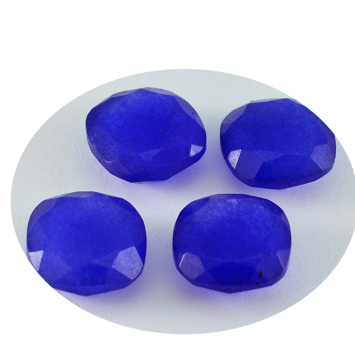 riyogems 1pc jaspe bleu naturel à facettes 10x10 mm forme de coussin a+1 qualité pierre précieuse en vrac