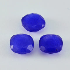 Riyogems 1 Stück echter blauer Jaspis, facettiert, 11 x 11 mm, Kissenform, A1-Qualitäts-Edelstein