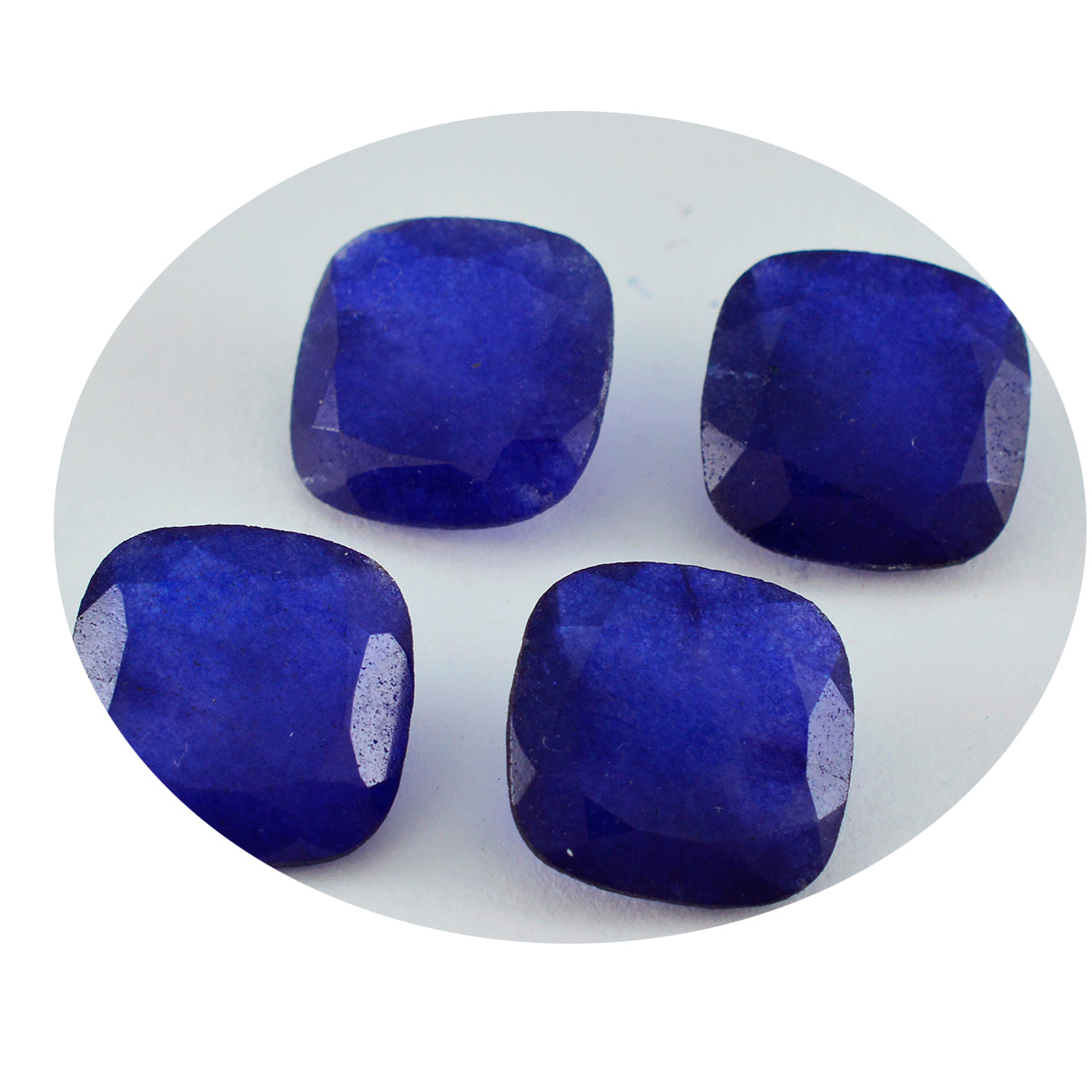Riyogems 1PC echte blauwe jaspis gefacetteerd 12x12 mm kussenvorm goede kwaliteit edelstenen