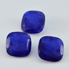 riyogems 1 pezzo di diaspro blu naturale sfaccettato 13x13 mm a forma di cuscino, pietra di buona qualità