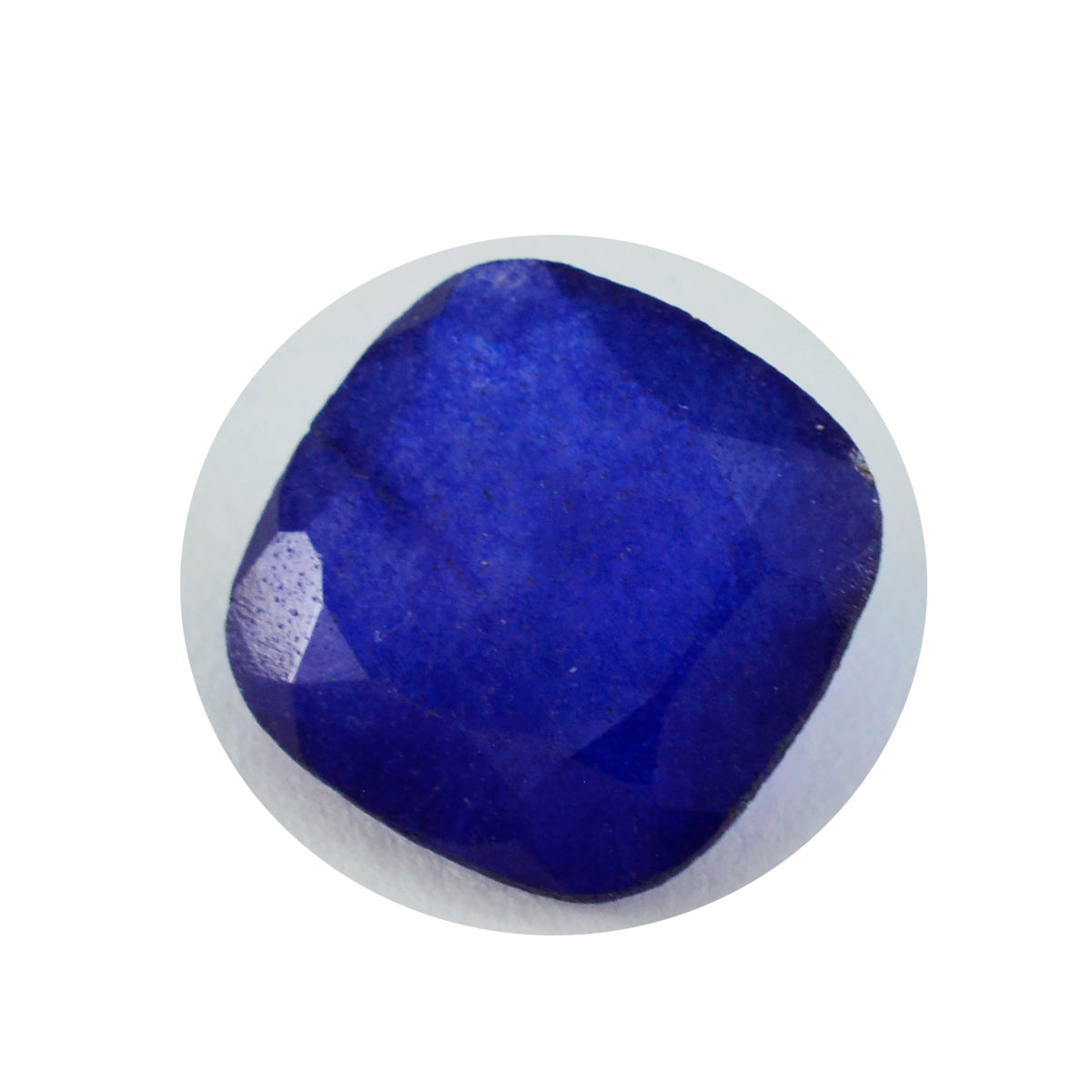 Riyogems 1PC echte blauwe jaspis gefacetteerd 14X14 mm kussenvorm mooie kwaliteitsedelsteen