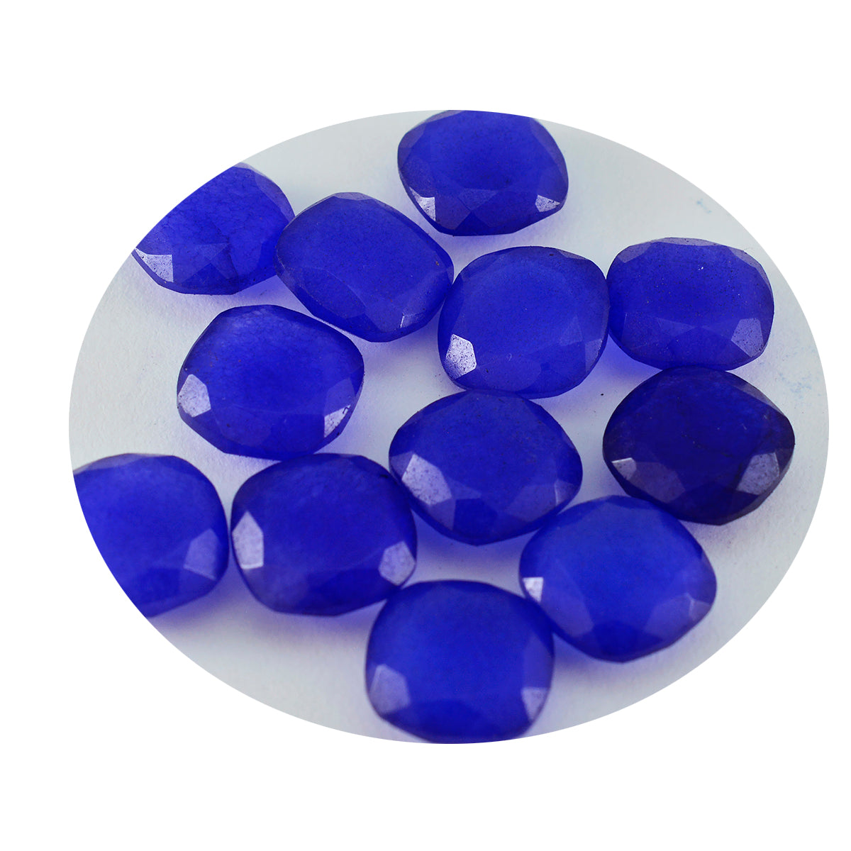 Riyogems 1PC Genuine Blue Jasper Faceted 6x6 mm Cushion Shape A Quality Gemstone