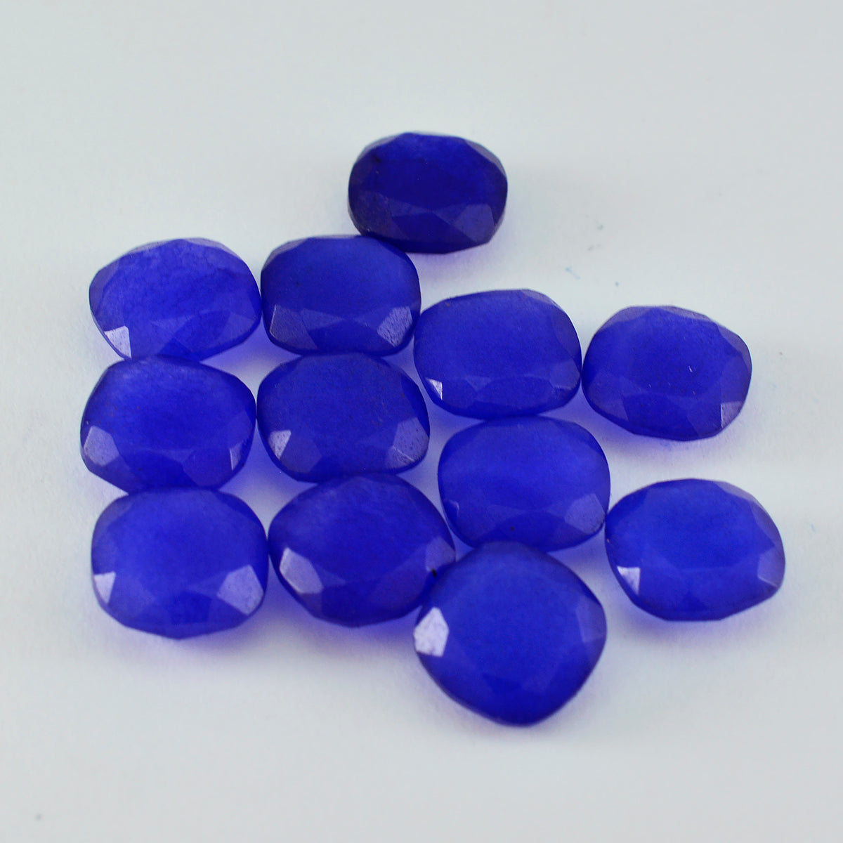 riyogems 1pc ナチュラル ブルー ジャスパー ファセット 7x7 mm クッション形状 AA 品質ルース宝石