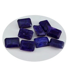 Riyogems 1 Stück echter blauer Jaspis, facettiert, 5 x 7 mm, achteckige Form, hübscher, hochwertiger loser Stein