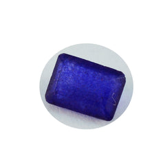 Riyogems 1pc jaspe bleu naturel à facettes 7x9mm forme octogonale belle pierre précieuse de qualité