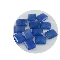 Riyogems 1 Stück echter blauer Jaspis, facettiert, 8 x 10 mm, Achteckform, Edelsteine von ausgezeichneter Qualität