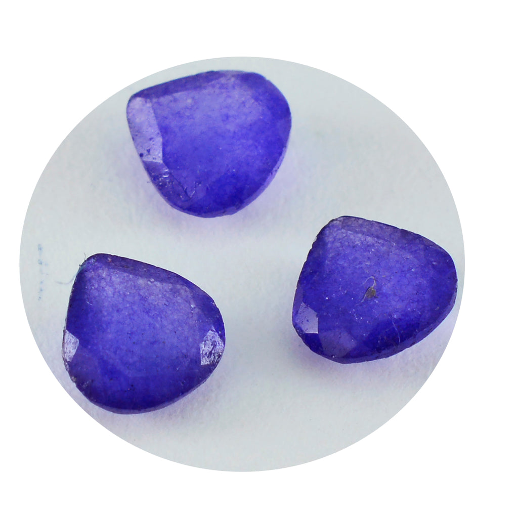riyogems 1 шт. настоящая синяя яшма граненая 10x10 мм в форме сердца сладкий качественный камень