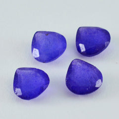 Riyogems 1 Stück echter blauer Jaspis, facettiert, 11 x 11 mm, Herzform, Edelstein von hervorragender Qualität