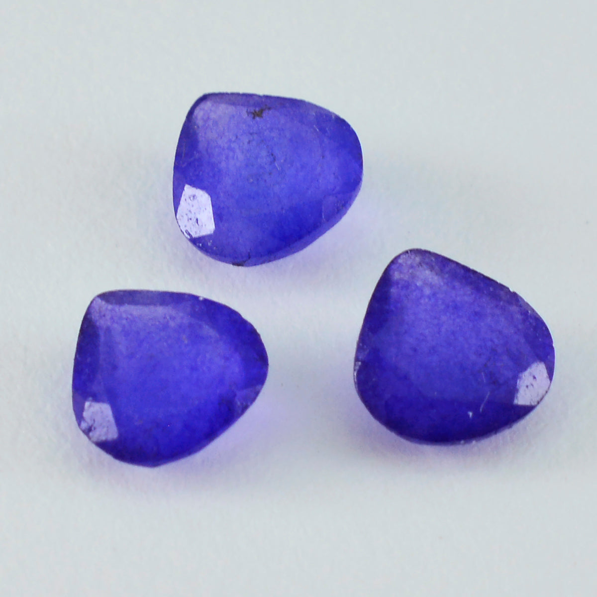 Riyogems 1 pieza jaspe azul Real facetado 13x13mm forma de corazón belleza calidad gemas sueltas