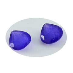 riyogems 1pc リアル ブルー ジャスパー ファセット 13x13 mm ハート形の美しさの品質ルース宝石