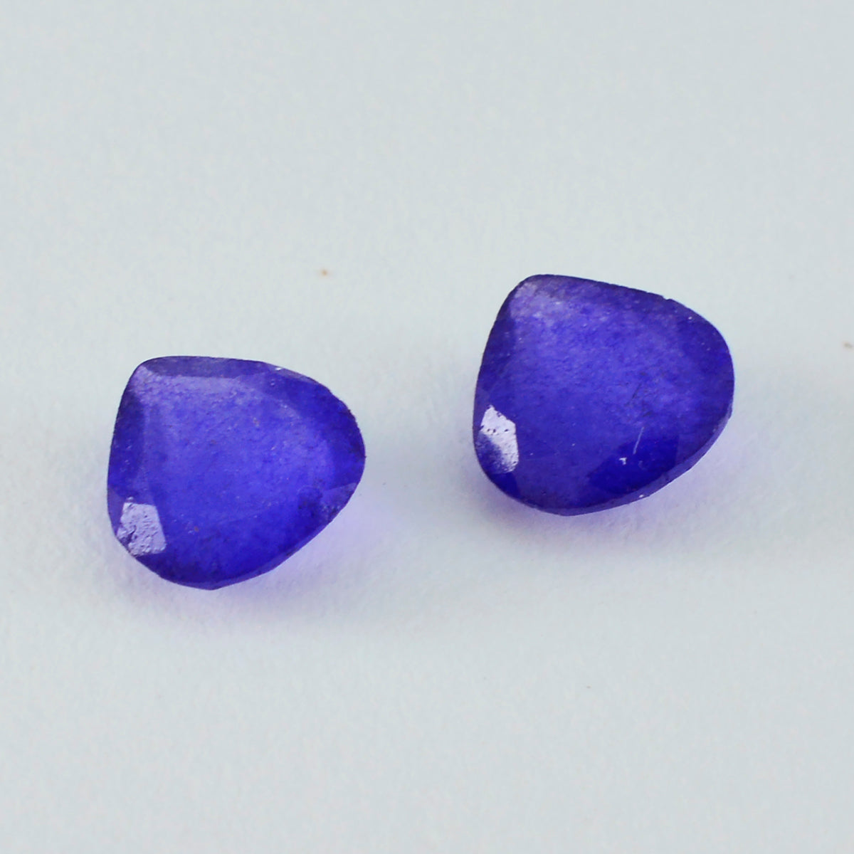 Riyogems 1 Stück echter blauer Jaspis, facettiert, 13 x 13 mm, Herzform, Schönheitsqualität, lose Edelsteine