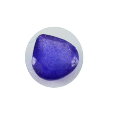 Riyogems 1 Stück echter blauer Jaspis, facettiert, 14 x 14 mm, Herzform, erstaunliche Qualität, loser Stein