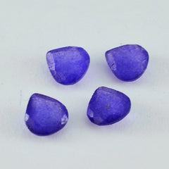 Riyogems 1 Stück echter blauer Jaspis, facettiert, 8 x 8 mm, Herzform, erstaunlicher Qualitäts-Edelstein