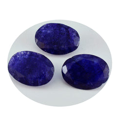 Riyogems 1 pièce véritable jaspe bleu à facettes 10x12mm forme ovale belle qualité pierre précieuse en vrac