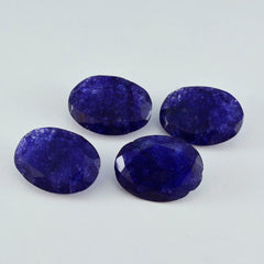 riyogems 1 st äkta blå jaspis fasetterad 10x12 mm oval form snygg kvalitets lös pärla