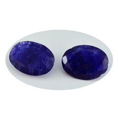 Riyogems 1pc véritable jaspe bleu à facettes 10x14mm forme ovale belle qualité pierres précieuses en vrac