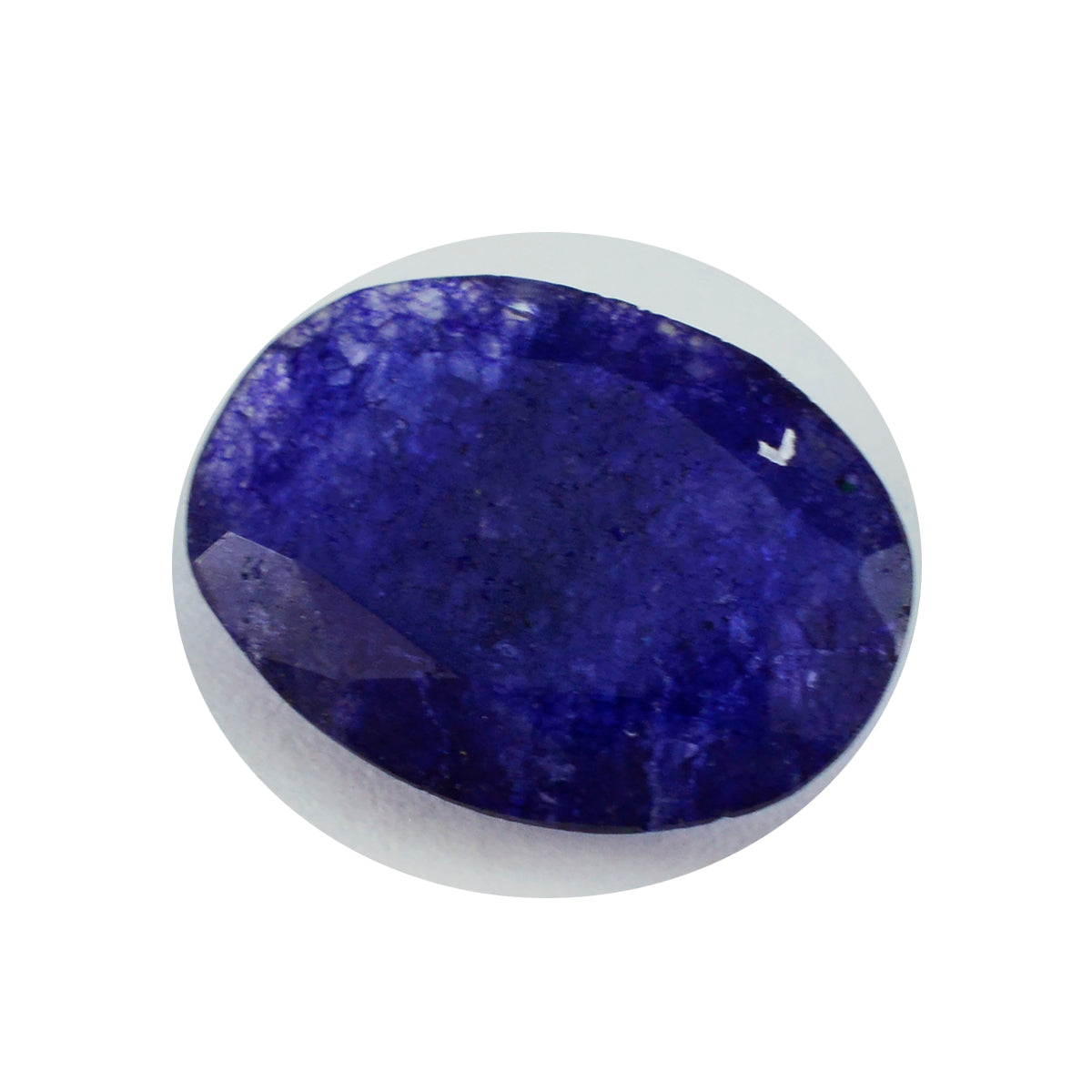 Riyogems 1 pièce jaspe bleu naturel à facettes 12x16mm forme ovale excellente qualité pierre en vrac