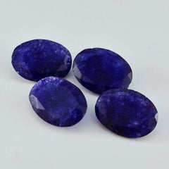 Riyogems 1PC Natural Blue Jasper Faceted 12x16 mm Oval Shape excellent Quality Loose Stone