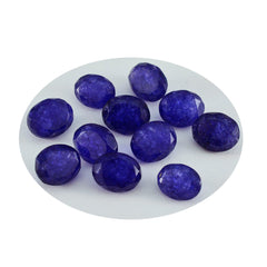 Riyogems 1 pieza de jaspe azul auténtico facetado de 0.197 x 0.276 in, forma ovalada, piedra preciosa suelta de buena calidad