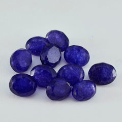 Riyogems 1 pièce jaspe bleu véritable à facettes 4x6mm forme ovale bonne qualité pierre en vrac