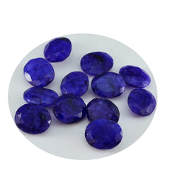 Riyogems 1 pièce véritable jaspe bleu à facettes 5x7mm forme ovale belle qualité pierre précieuse en vrac