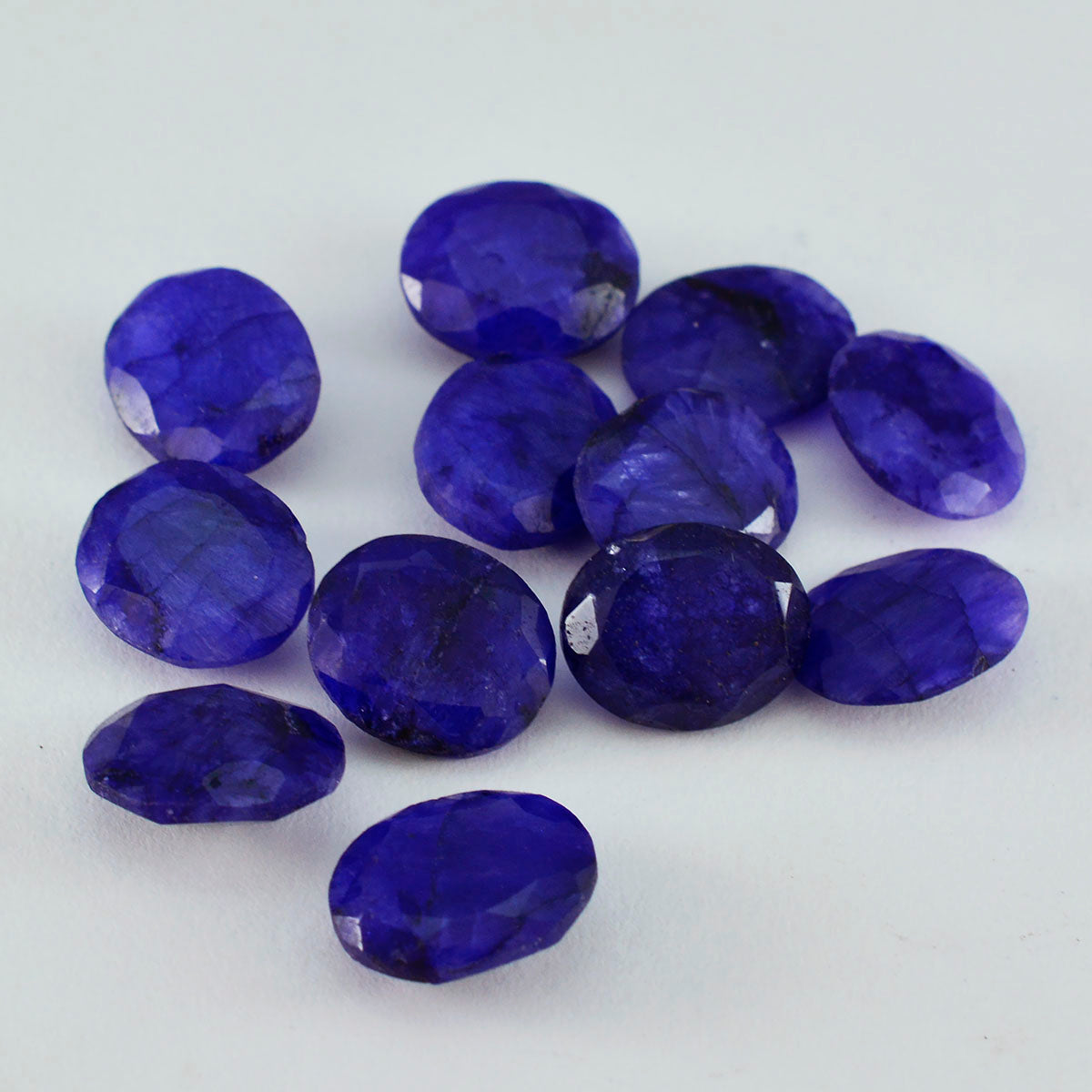 Riyogems 1 pièce véritable jaspe bleu à facettes 5x7mm forme ovale belle qualité pierre précieuse en vrac