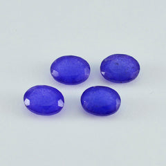 riyogems 1pc ナチュラル ブルー ジャスパー ファセット 6x8 mm 楕円形の美しい品質の宝石